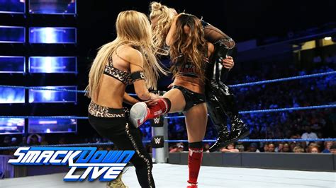 Nikki Bella Naomi Vs Natalya Carmella SmackDown LIVE Sept YouTube