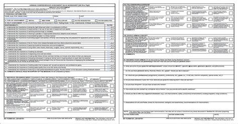 New Air Force Form 931 Airman Comprehensive Assessment Worksheet Didn