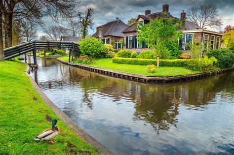 Old Dutch Village Giethoorn High Quality Architecture Stock Photos