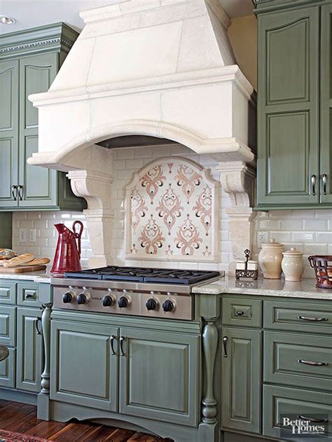 The Ornate Mosaic Tile Installation Above This Cooktop Evokes Country