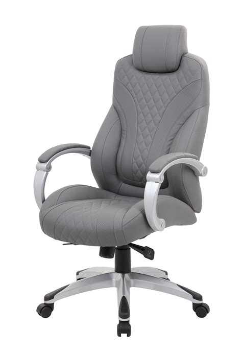 Boss Hinged Arm Executive Chair With Synchro Tilt Grey Bosschair