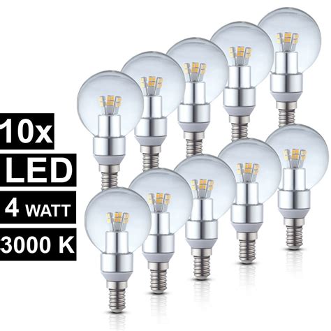 11 watt (2) 15 watt (4) 25 e14 lampen kopen. 10er Set 4 Watt LED E14 Leuchtmittel Birnen 3000 Kelvin ...
