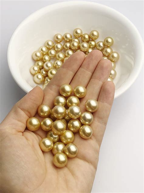 Top Quality Golden South Sea Loose Pearls Round 12mm 129mm Aaa