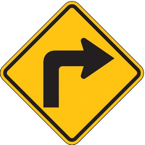Lyle Right Turn Traffic Sign Mutcd Code W1 1r 12 In X 12