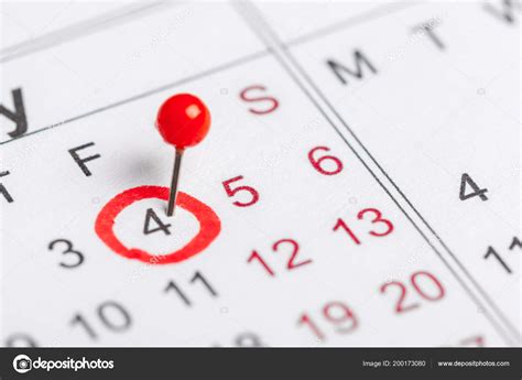 Close Dates Calendar Page Marking Pin Stock Photo By ©fotofabrika 200173080