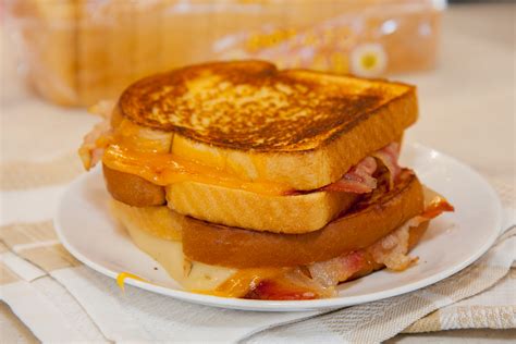 bacon grilled cheese sandwich martin s famous potato rolls and bread