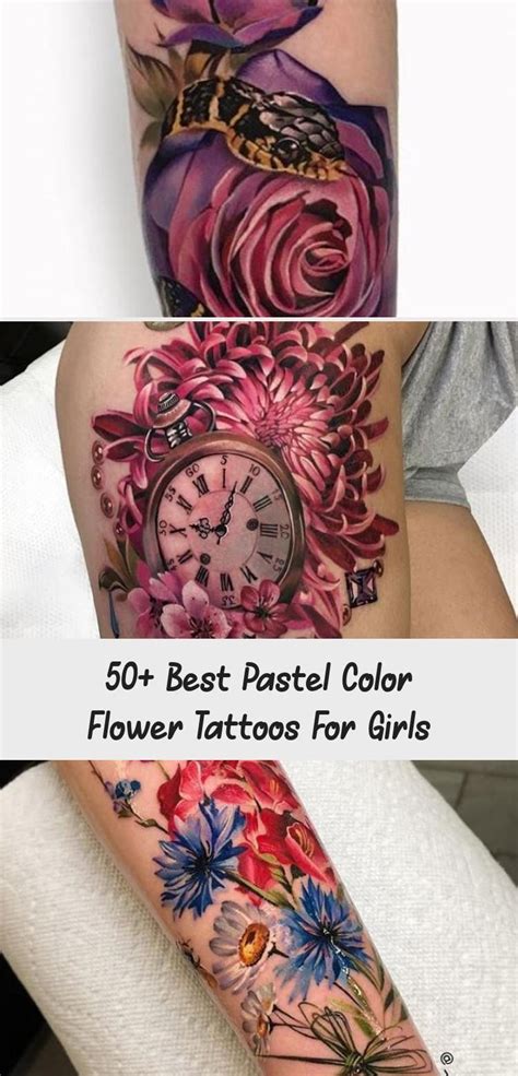 50 Best Pastel Color Flower Tattoos For Girls Tattoo Bineyycom