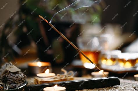 Premium Photo Burning Aroma Stick Incense With Spoke For Aromatherapy Meitation