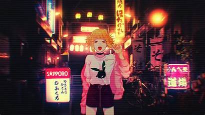Glitch Anime Background Vhs Toga Neon Simple