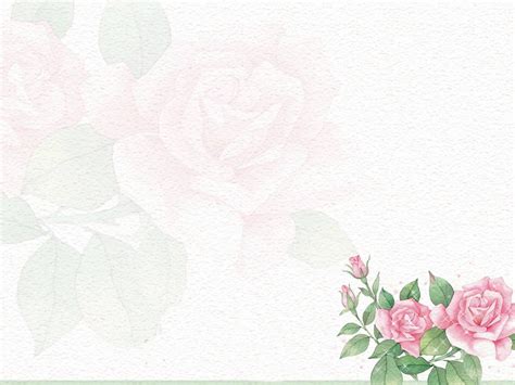 Rose Pattern Background For Powerpoint Flower Ppt Templates Images
