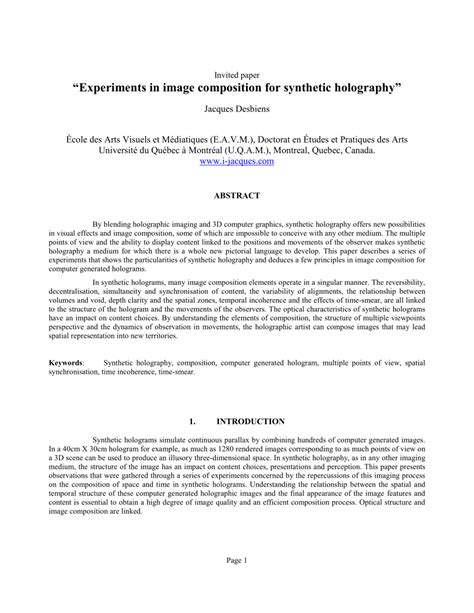 Free shipping on all orders*. Pdf Experiments In Image Composition For Synthetic Holography
