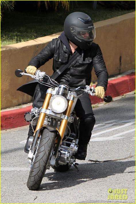 Brad Pitt Rides His Motorcycle Shiloh And Zahara Get Froyo Photo