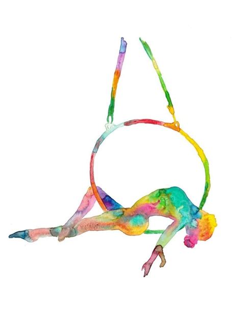 Aerial Hoop Silky Art Silks Yoga Print Watercolor Painting Aerialist