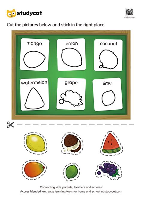 Fruit Vocabulary Cut And Paste Worksheet Printable Pdf