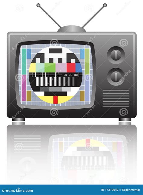TV Met Het Testscherm Zonder Signaal Vector Illustratie Illustration