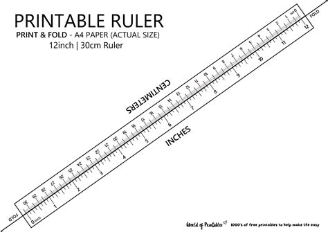 Printable Ruler 12 Inch Actual Size Printable Ruler Inches And