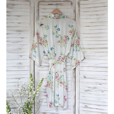Floral Rainbows Short Kimono Dressing Gown By Verry Kerry