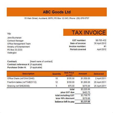 10 Tax Invoice Templates Download Free Documents In Word Pdf Excel
