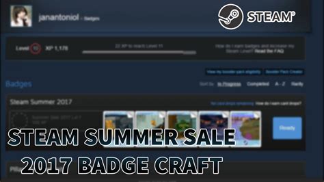 Steam Summer Sale 2017 Badge Craft Youtube