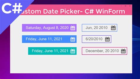 Crear Selector De Fecha Personalizado Custom Datetimepicker Winform