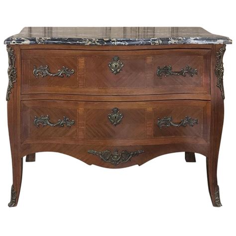 Antique Italian Rococo Marquetry Marble Top Commode For Sale At 1stdibs