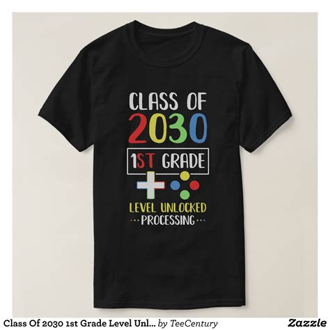 Class Of 2030 1st Grade Level Unlock Gaming Back G T Shirt Zazzle