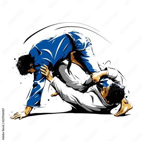 Vetor De Brazilian Jiu Jitsu Action 3 Do Stock Adobe Stock
