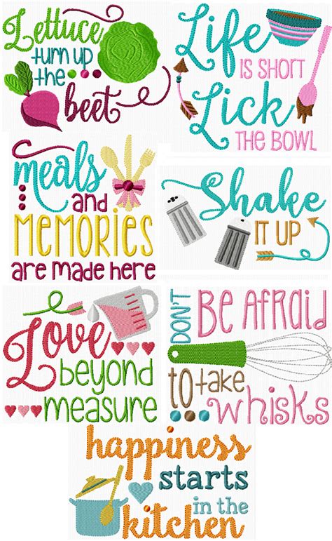These are perfect gifts for all occasions! Exclusive Kitchen Sayings | embroidery designs | Pinterest ...