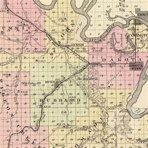 Dakota County Nebraska Vintage Map From 1885 Old County Map Etsy Uk
