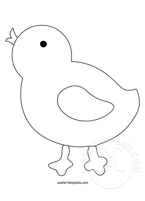 Baby Chick Colouring Page Easter Template