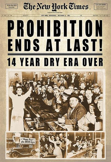 Prohibition Ends At Last New York Times Dec 5 1933 Digital Art By