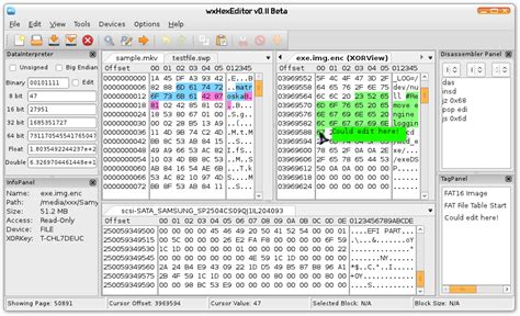 It can open multiple hex files simultaneously in different tabs. Hex editor for large files in Linux - Super User