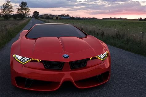 1024x600 Resolution Red Bmw Sports Coupe Bmw Bmw M10 Concept Art