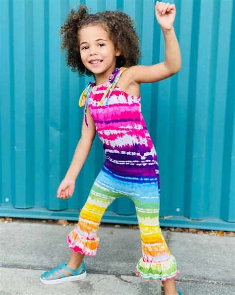Rainbow Tie Dye Romper Outfit Boutique Tie Dye Girl Clothes