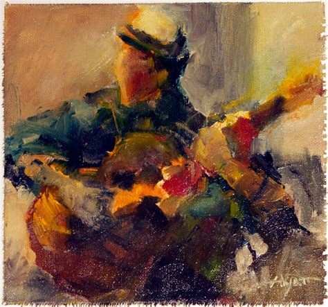 Purple music background with a guitarist. Guitar Man 2 by Hyatt Moore - Painter