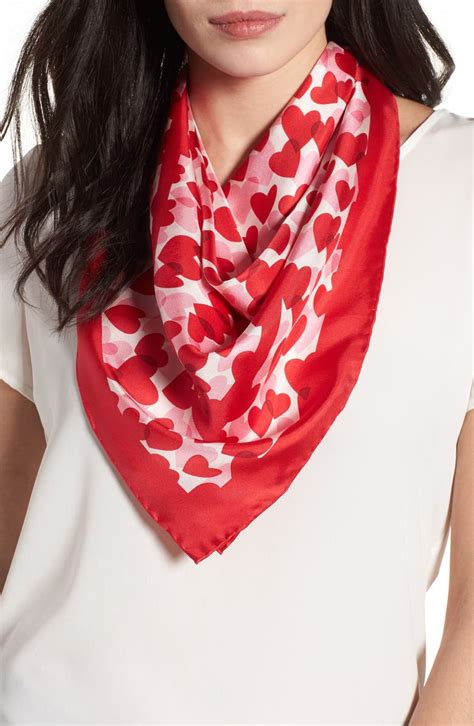 Since its launch in 1993 with a collection of six essential handbags, kate spade new york has always stood for optimistic femininity. kate spade new york heart party silk square scarf | Nordstrom
