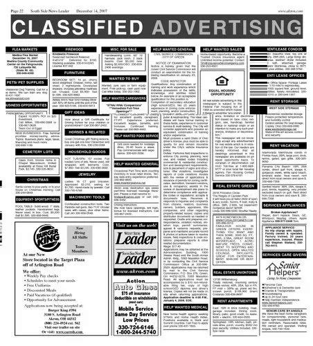 Newspaper Classified Advertisement In India