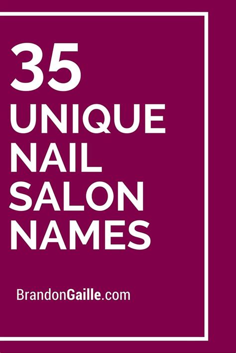 We've listed the top 10 (based on number of companies) above. 201 Catchy and Clever Nail Salon Names | Nail salon names ...