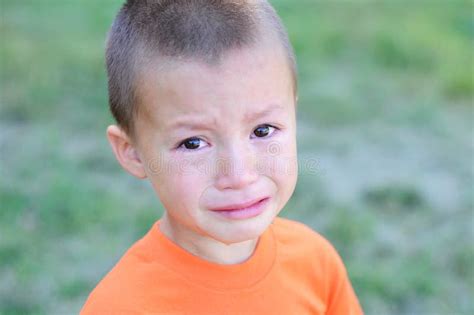 Little Boy Crying With Tears Portrait Stock Image Image Of Ease