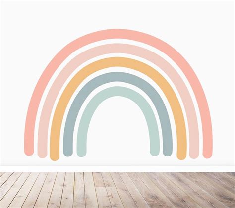 Rainbow Mural Wallpaper Etsy Rainbow Mural Rainbow Wallpaper