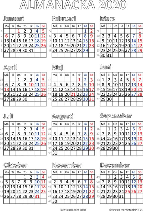 Gratis kalender som ska skrivas ut för 2021, 39sl. Sempress: Veckokalender Utskrivbara Kalender 2020 Skriva Ut