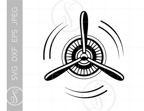 Airplane Propeller Svg Airplane Propeller Clipart Airplane Etsy