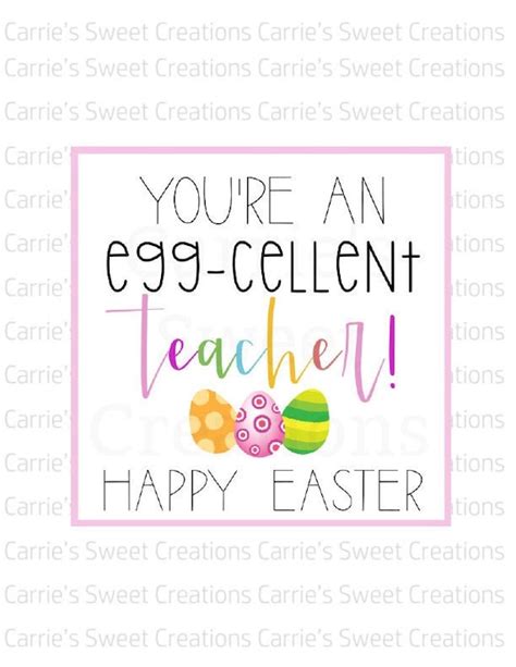 Easter Teacher Printable Tags You Re An Eggcellent Etsy