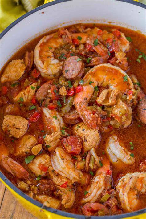 While the pasta is cooking, in a large skillet, heat butter and olive oil over medium heat until butter is melted. Easy Jambalaya (Chicken, Shrimp and Andouille) - Dinner ...
