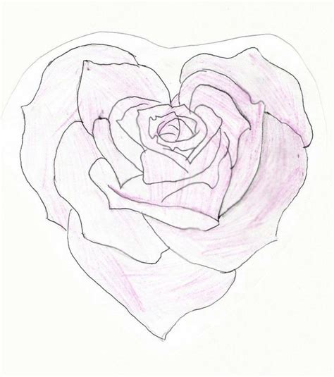 Clicca sulle immagini per l'ingrandimento. Petali rosa forma a cuore, disegno a matita, fiori facili ...
