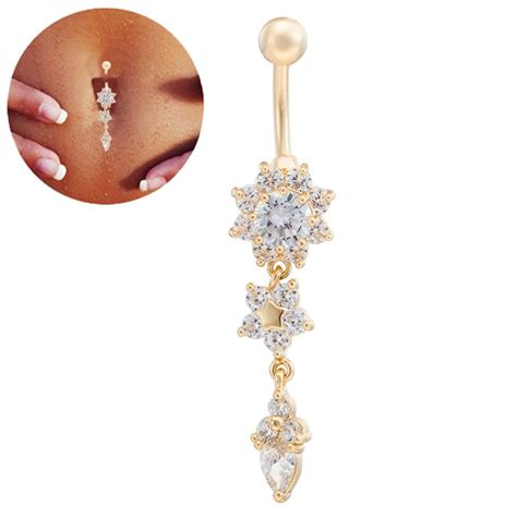 Flower Gold Plated Navel Ring Percing Nombril Belly Piercing Belly