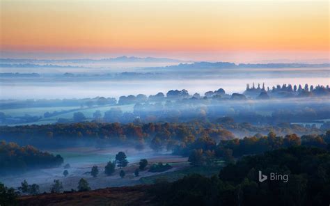 Misty Sunrise In Ashdown Forest East Sussex Bing Wallpapers Sonu Rai