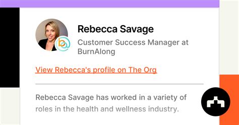 Rebecca Savage Customer Success Manager At Burnalong The Org
