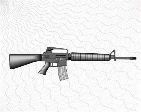 M16 Rifle Svg M16 Rifle Clipart M16 Rifle Cut Files For Etsy