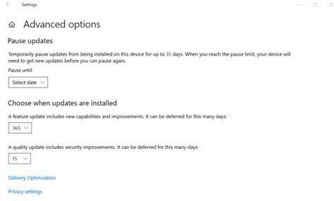 Win10 Version 1903 Disappearing Update Settings Described But Not